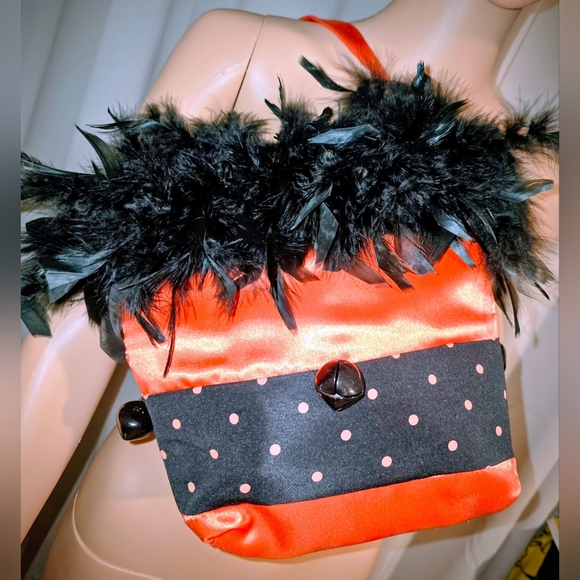 Black and Orange Witch Hat and Bag Set - Picture 2 of 6